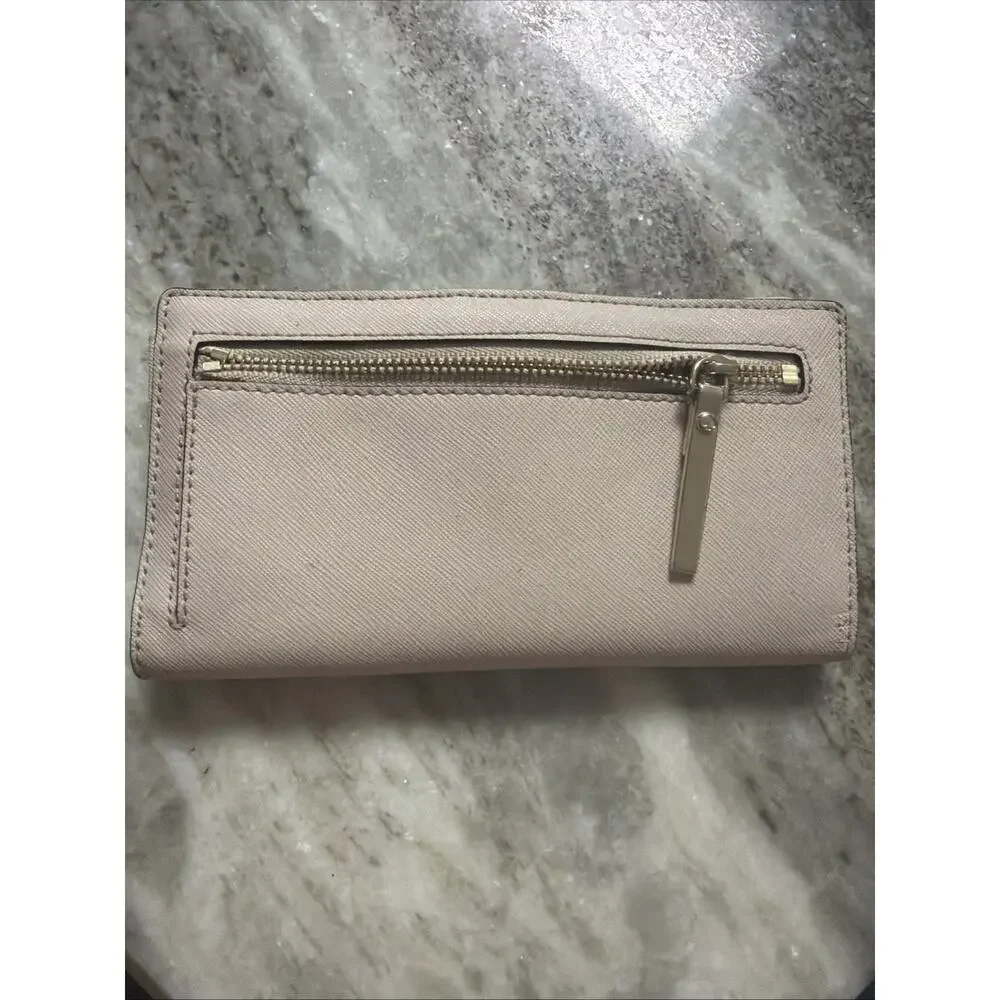 KATE SPADE NEW YORK COLOR BLOCK BEIGE AND BLACK BIFOLD WALLET A